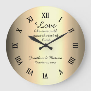 Personalisiertes elegantes Hochzeitsandenken mit G Große Wanduhr