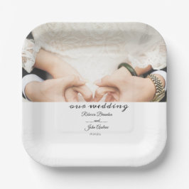 Personalisiertes elegantes Hochzeitszettel-Party Pappteller