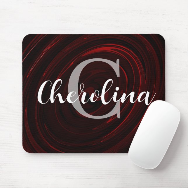 Personalisiertes Elegantes Initial-Strudel-Muster Mousepad (Mit Mouse)