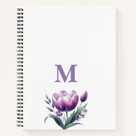 Personalisiertes elegantes lila Monogramm Notizbuch