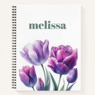 Personalisiertes elegantes lila Monogramm Notizbuch