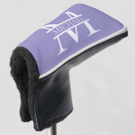 Personalisiertes elegantes Lila Monogramm und Name Golf Headcover
