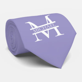 Personalisiertes elegantes Lila Monogramm und Name Krawatte