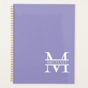 Personalisiertes elegantes Lila Monogramm und Name Planer
