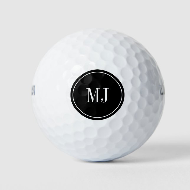 Personalisiertes elegantes monogramm Golfball-Set Golfball (Vorderseite)