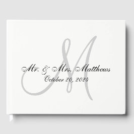 Personalisiertes elegantes Monogramm mit Foto-Hoch Gästebuch