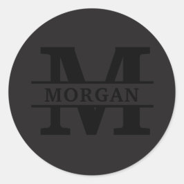 Personalisiertes elegantes Monogramm und Name Runder Aufkleber