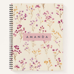 Personalisiertes elegantes Pastel-Blumendesign Notizbuch