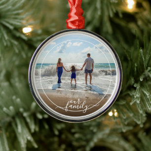 Personalisiertes elegantes persönliches Foto-Ornam Ornament Aus Metall
