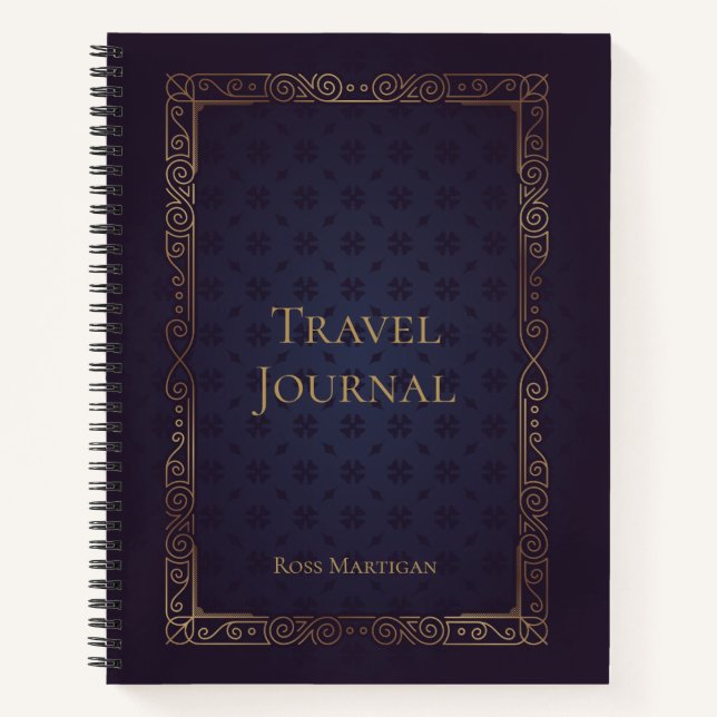 Personalisiertes elegantes Reisejournal Notizbuch (Vorderseite)