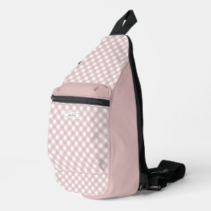 Personalisiertes elegantes, rosa Kariertes Muster Crossbody Bag