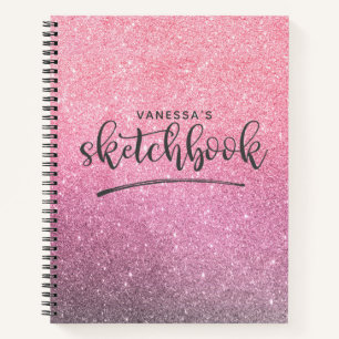 Personalisiertes elegantes rosa Sketchbook-Noteboo Notizbuch