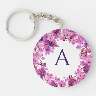 Personalisiertes elegantes rosafarbenes Monogramm Schlüsselanhänger