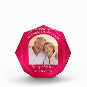 Personalisiertes elegantes Rubingeschenk zum 40. J Fotoblock