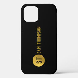 Personalisiertes elegantes Schwarz & Gold Modernes Case-Mate iPhone Hülle