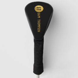 Personalisiertes elegantes Schwarz & Gold Modernes Golf Headcover