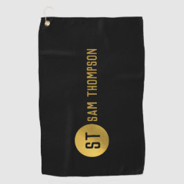 Personalisiertes elegantes Schwarz & Gold Modernes Golfhandtuch