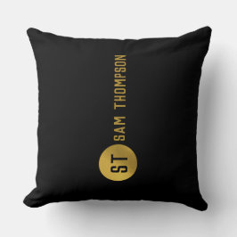 Personalisiertes elegantes Schwarz & Gold Modernes Kissen