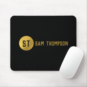 Personalisiertes elegantes Schwarz & Gold Modernes Mousepad