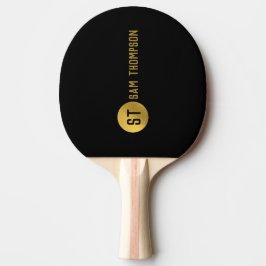 Personalisiertes elegantes Schwarz & Gold Modernes Tischtennis Schläger