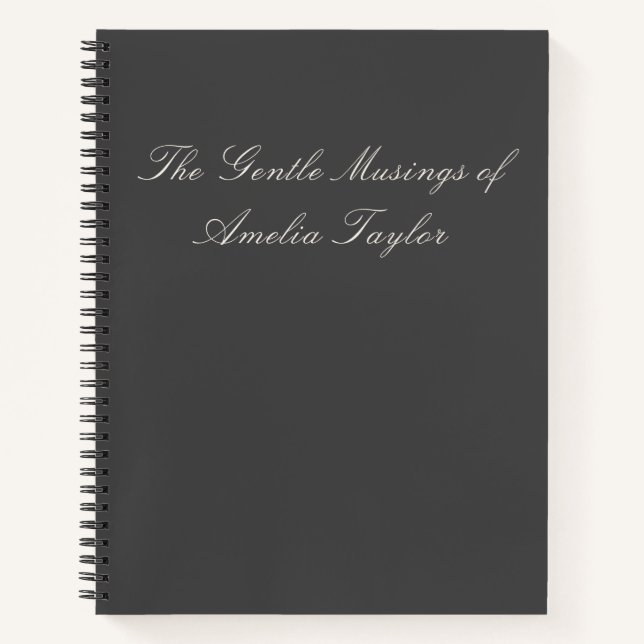 Personalisiertes elegantes schwarzes Journal-Gesch Notizbuch (Vorderseite)