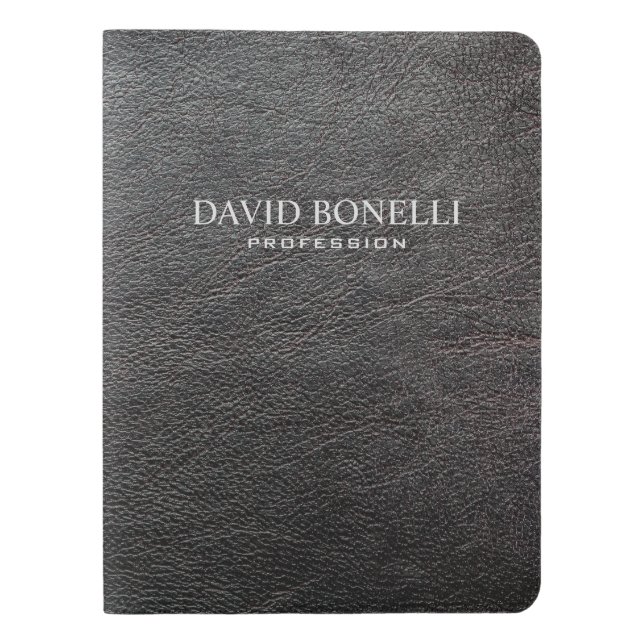 Personalisiertes Elegantes Schwarzes Leder Extra Großes Moleskine Notizbuch (Vorderseite)