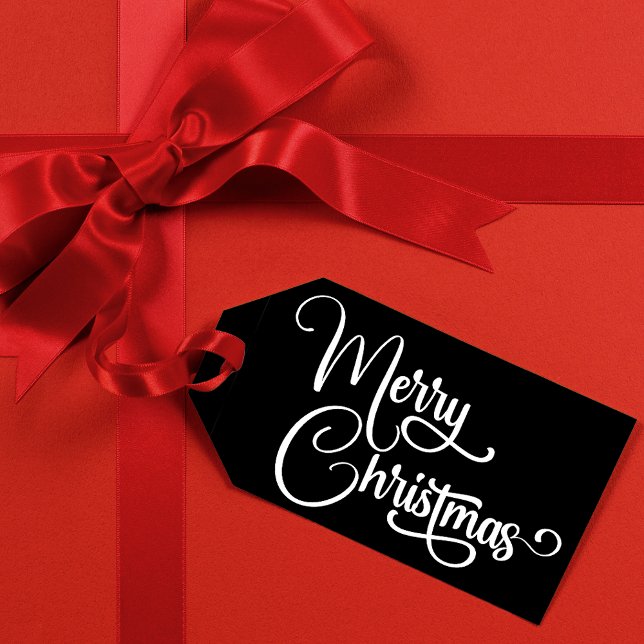 Personalisiertes, elegantes Script Freude an Weihn Geschenkanhänger (Von Creator hochgeladen)