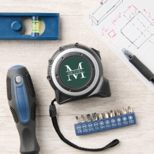 Personalisiertes elegantes Smaragdgrünes Monogramm Maßband