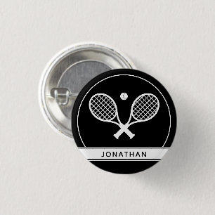 Personalisiertes Elegantes Tennis Racket und Ball  Button