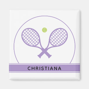 Personalisiertes Elegantes Tennis Racket und Ball  Magnet