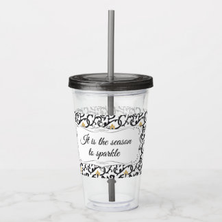 Personalisiertes elegantes Weihnachtsmuster Acryltrinkbecher