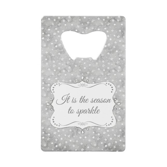 Personalisiertes elegantes Weihnachtsmuster Geldbeutel Flaschenöffner (Vorderseite)