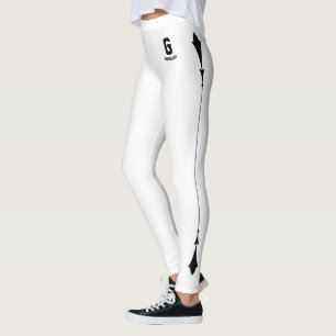 Personalisiertes Elegantes Weiß-Schwarz-Akzente-Mo Leggings