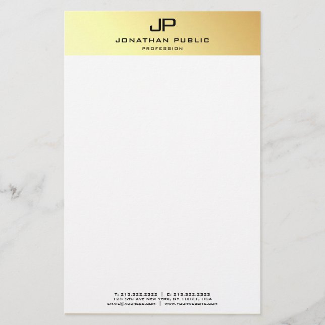 Personalisiertes, elegantes, weißes Template Briefpapier (Vorderseite)