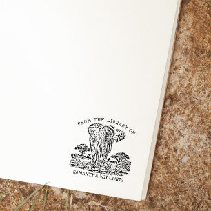 Personalisiertes Elephant-Buchzeichen Gummistempel