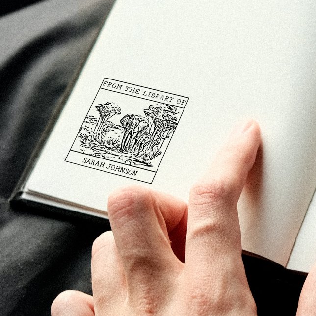 Personalisiertes Elephant-Buchzeichen Gummistempel (Von Creator hochgeladen)