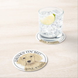 Personalisiertes Englisch Cream Dackel Hunde Hochz Runder Pappuntersetzer