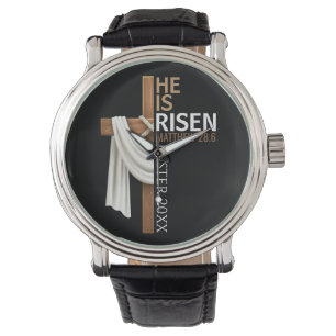 Personalisiertes Er ist auferstanden Vintage-Oster Armbanduhr