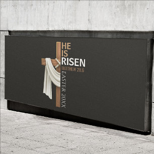 Personalisiertes Er ist auferstanden Vintage-Oster Banner
