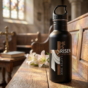 Personalisiertes Er ist auferstanden Vintage-Oster Edelstahlflasche