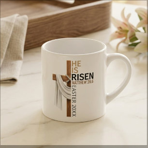 Personalisiertes Er ist auferstanden Vintage-Oster Espressotasse