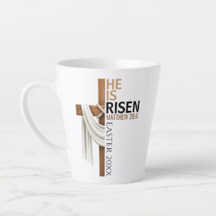 Personalisiertes Er ist auferstanden Vintage-Oster Milchtasse