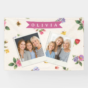 Personalisiertes Erdbeer-Garten-Bienen-Cottagecore Banner