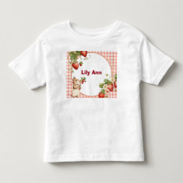 Personalisiertes Erdbeere & Kleiner Maus Kinder T- Kleinkind T-shirt