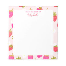 Personalisiertes Erdbeermuster Rosa Beeren Blumen