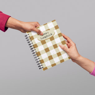 Personalisiertes erdiges Karo-Schrappbuch braun Notizbuch