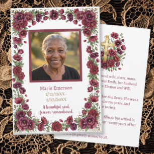 Personalisiertes Erinnerungsfoto-Andenken Floral Karte