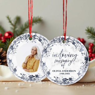 Personalisiertes Erinnerungsfoto 'In Liebe gedacht Keramik Ornament