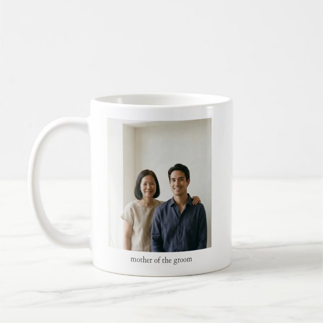 Personalisiertes Erinnerungsstück Mutter Bräutigam Kaffeetasse (Links)