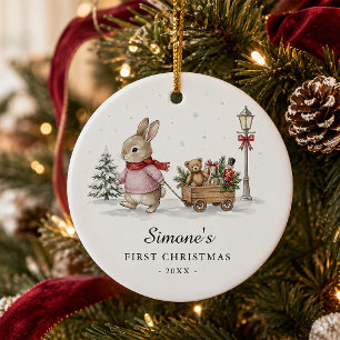 Personalisiertes Erinnerungsstück zum ersten Weihn Keramik Ornament